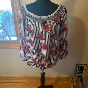 “No Boundaries”, Black & Red woman’s off the shoulder top